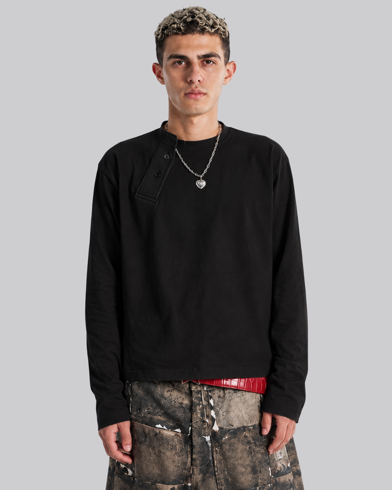 Black Henley Long Sleeve